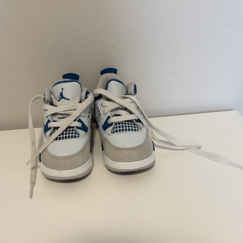 Toddler's Jordan 4 Retro Off White/Military Blue - Picture 4 of 5